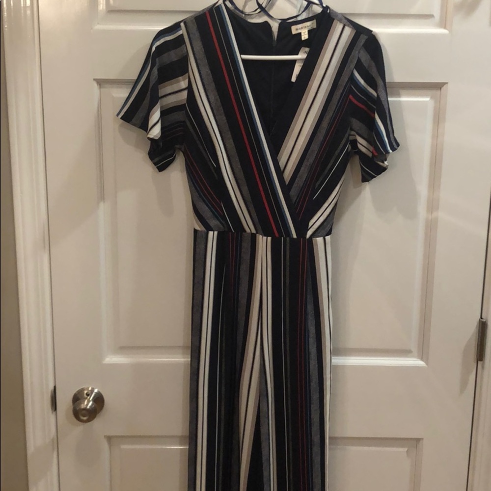 Striped pant romper